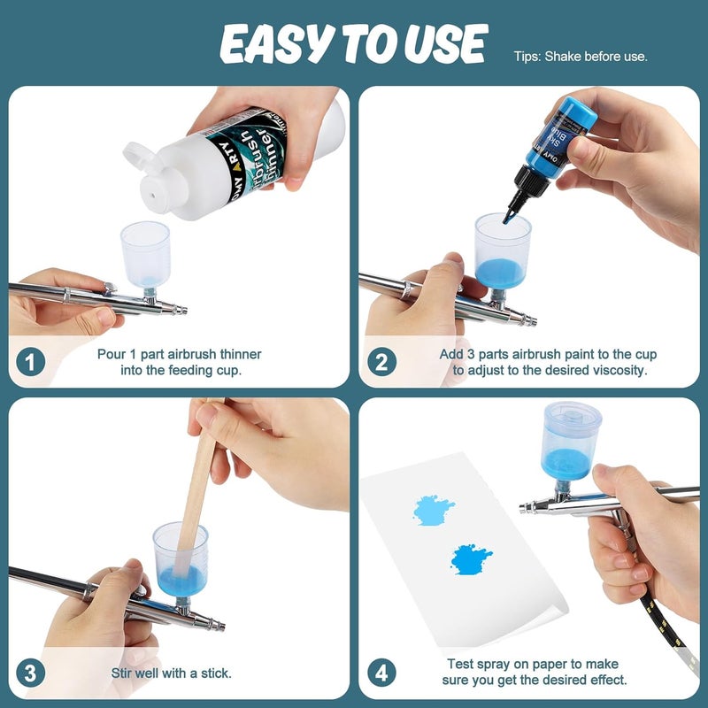 HOMY ARTY Airbrush Thinner - 8.45 Fl Oz, Water-Based Acrylic Paint Medium, to Improve Color Flow - Image 4